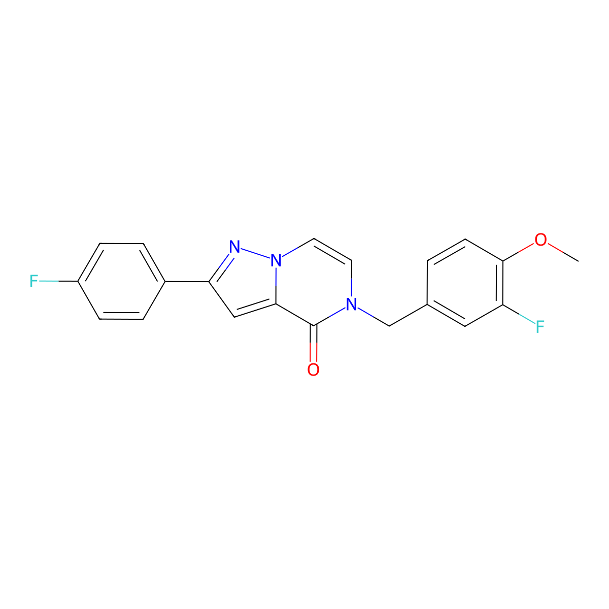 5-(3-fluoro-4-methoxybenzyl)-2-(4-fluorophenyl)pyrazolo[1,5-a]pyrazin-4(5H)-one molecular structure, CAS 1984091-89-5