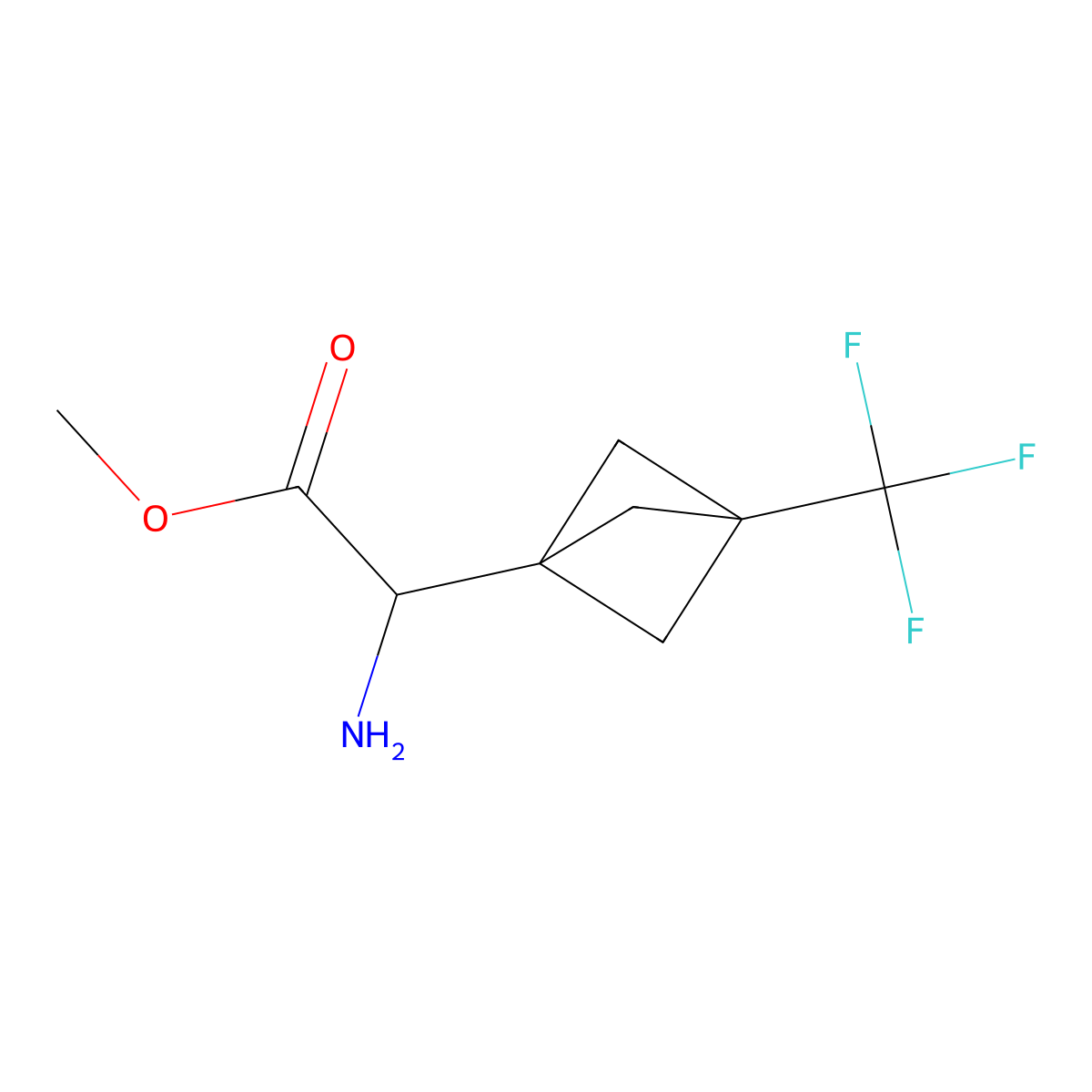 methyl (2R)-2-amino-2-[3-(trifluoromethyl)bicyclo[1.1.1]pentan-1-yl]acetate molecular structure, CAS 1984093-38-0