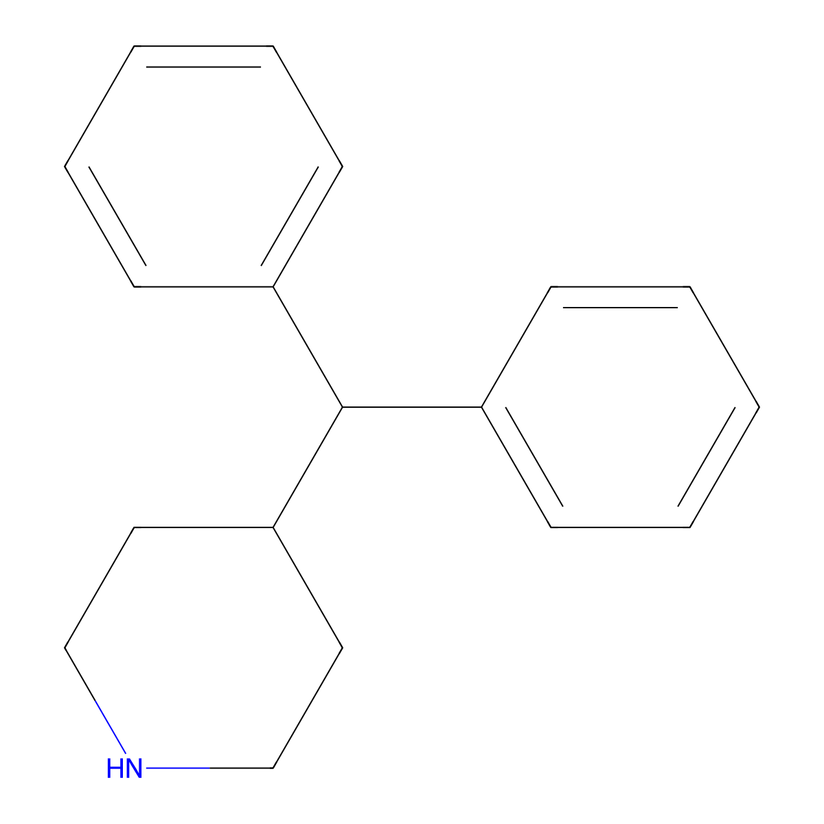 4-Benzhydrylpiperidine molecular structure, CAS 19841-73-7