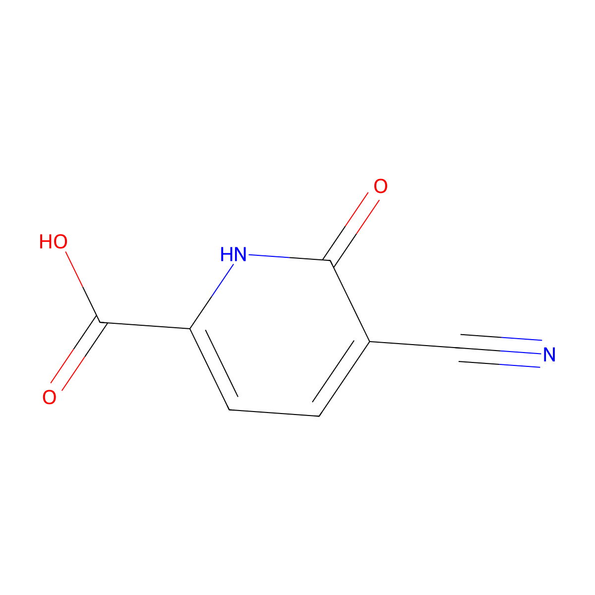 5-Cyano-6-oxo-1,6-dihydropyridine-2-carboxylic acid molecular structure, CAS 19841-76-0