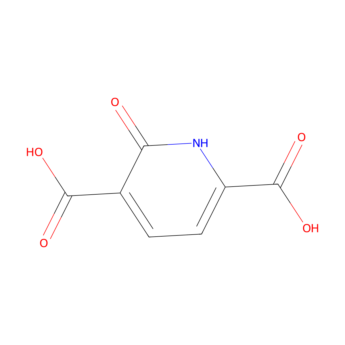 6-Hydroxypyridine-2,5-dicarboxylic acid molecular structure, CAS 19841-78-2