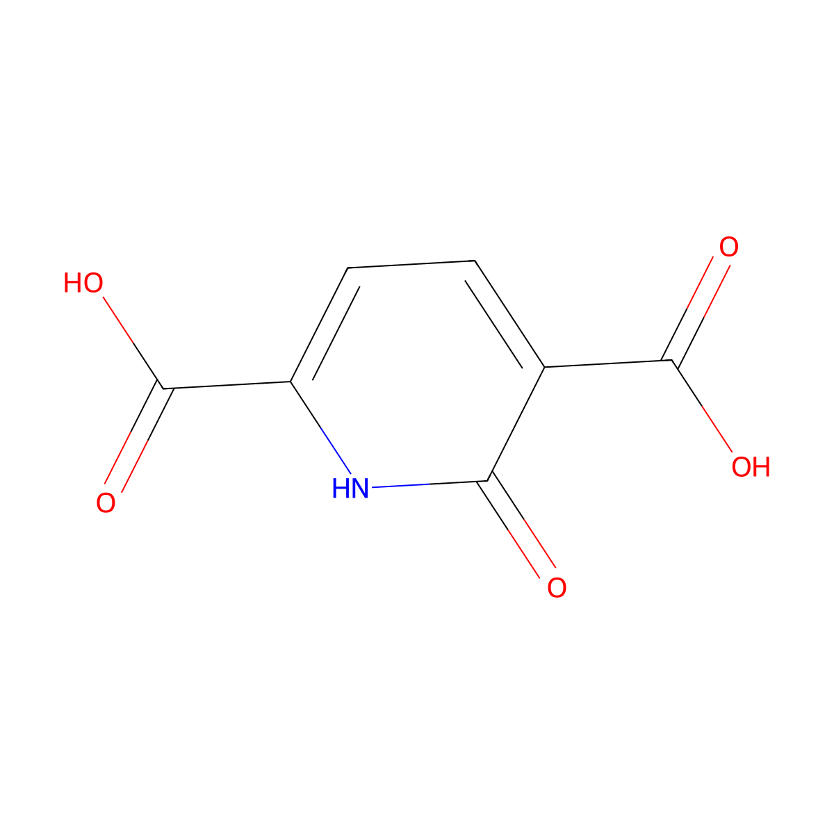 6-Hydroxypyridine-2,5-dicarboxylic acid molecular structure, CAS 19841-78-2