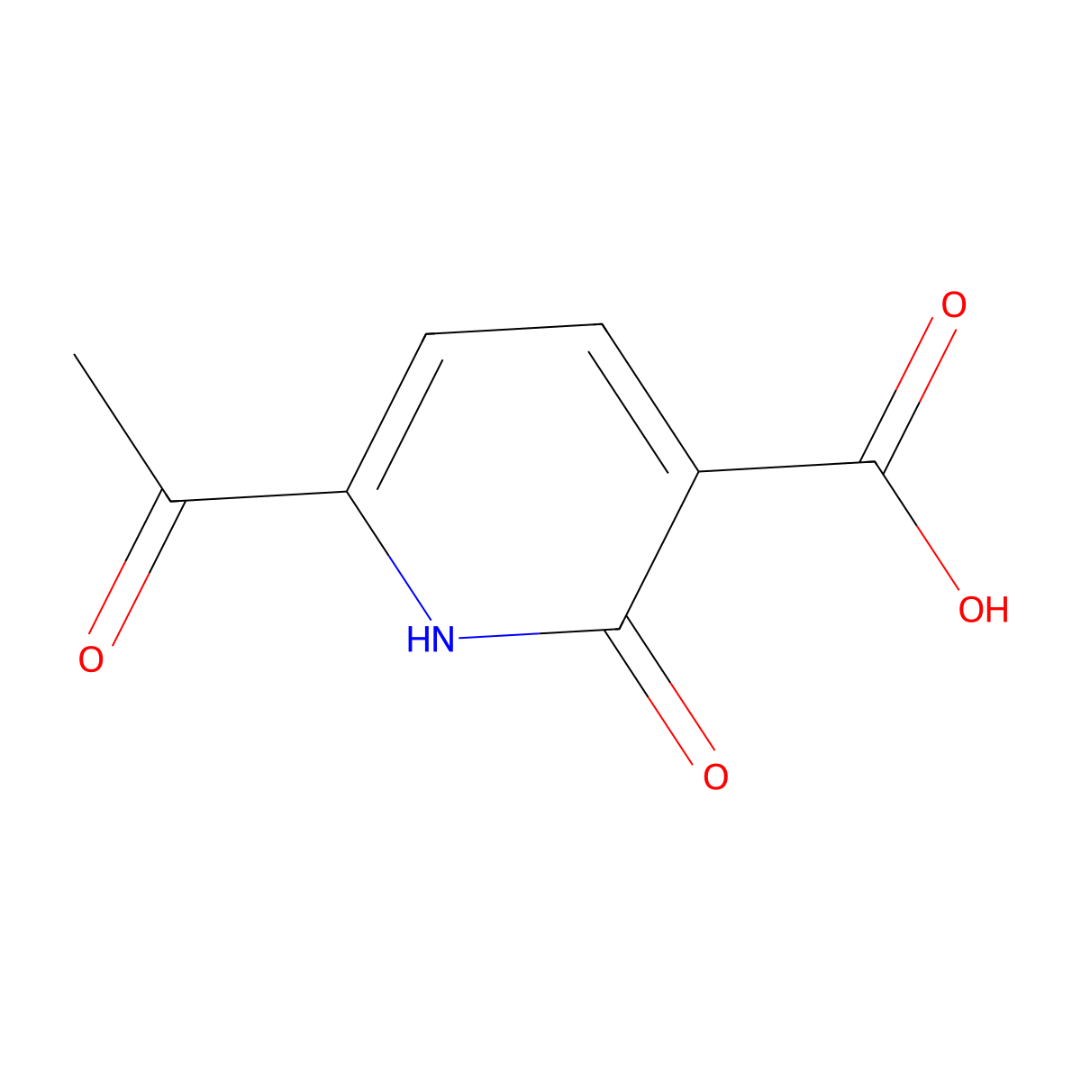 6-Acetyl-2-oxo-1,2-dihydropyridine-3-carboxylic acid molecular structure, CAS 19841-85-1