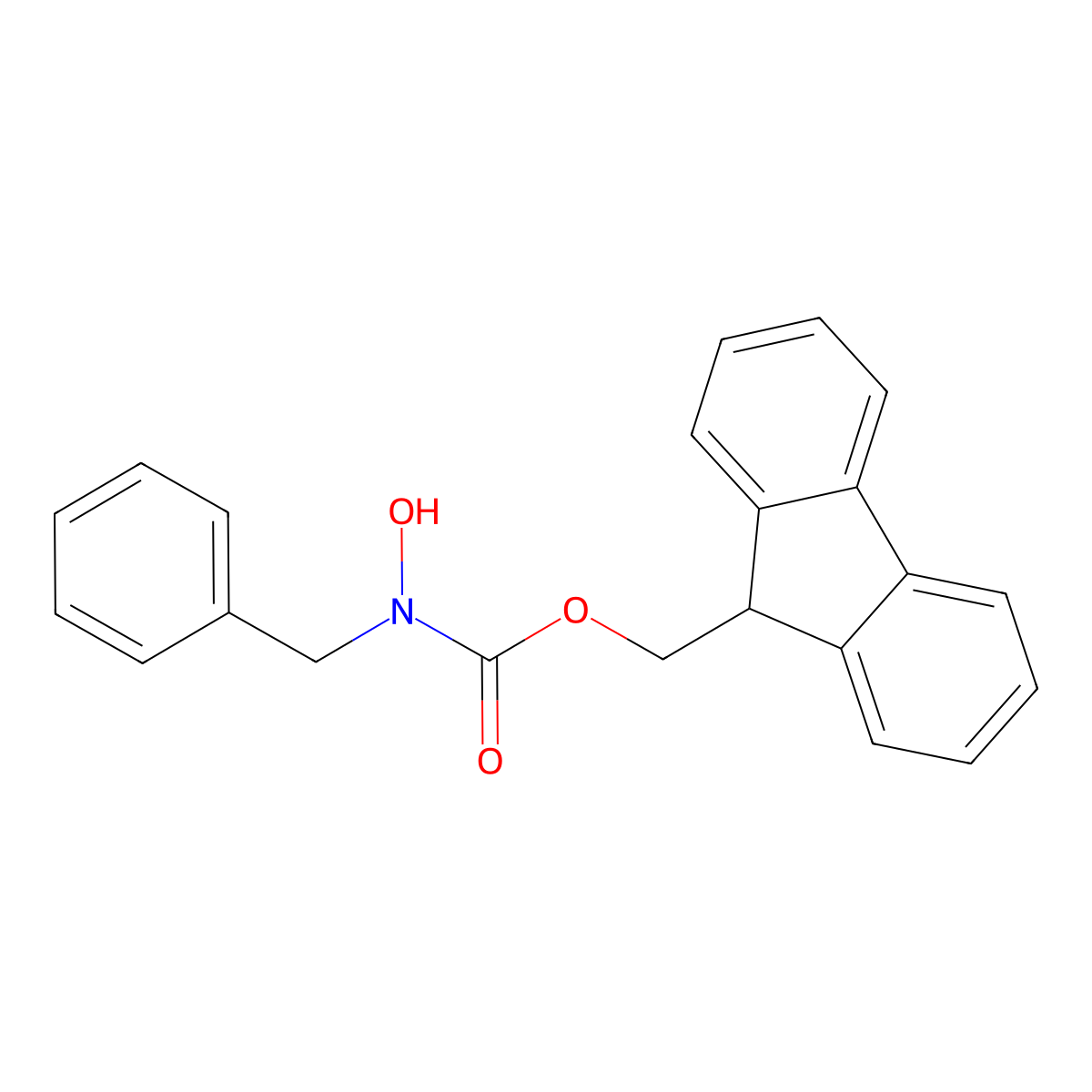 (9H-Fluoren-9-yl)methyl benzyl(hydroxy)carbamate molecular structure, CAS 198411-59-5