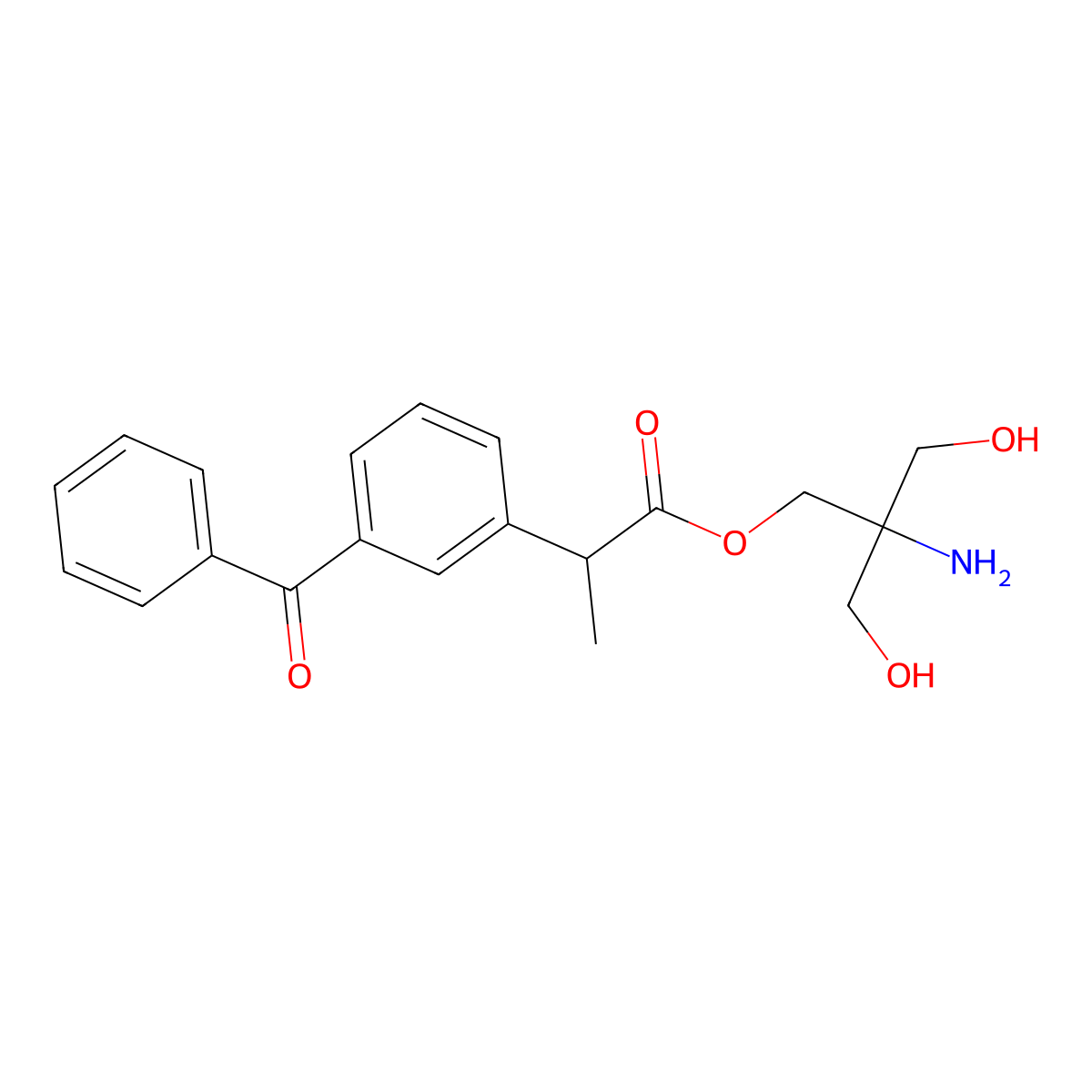 [2-amino-3-hydroxy-2-(hydroxymethyl)propyl] (2S)-2-(3-benzoylphenyl)propanoate molecular structure, CAS 1984110-22-6