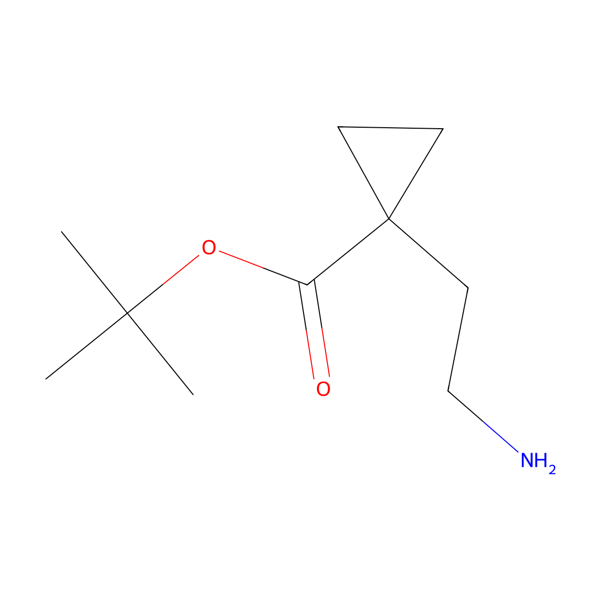Tert-butyl 1-(2-aminoethyl)cyclopropane-1-carboxylate molecular structure, CAS 1984110-26-0