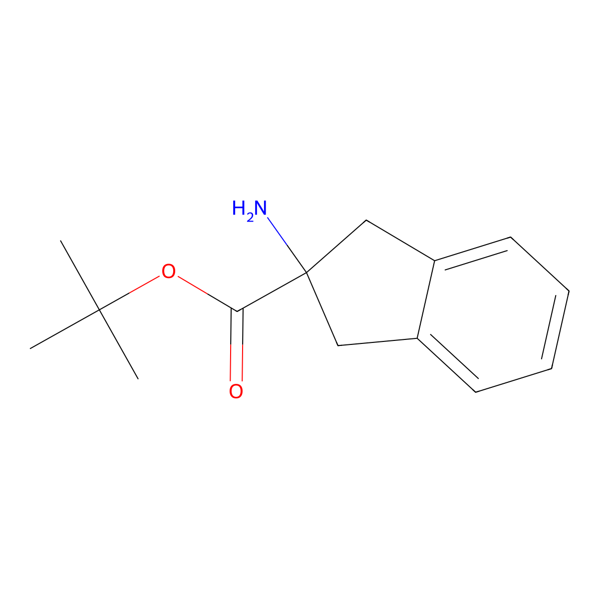 tert-butyl 2-amino-2,3-dihydro-1H-indene-2-carboxylate molecular structure, CAS 1984110-81-7