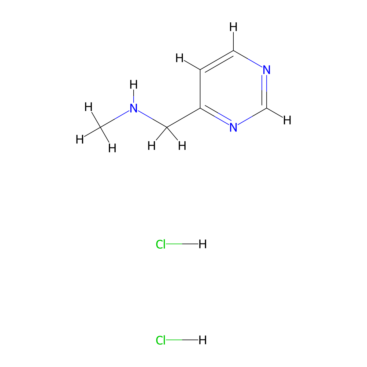 Methyl[(pyrimidin-4-yl)methyl]amine dihydrochloride molecular structure, CAS 1984118-01-5