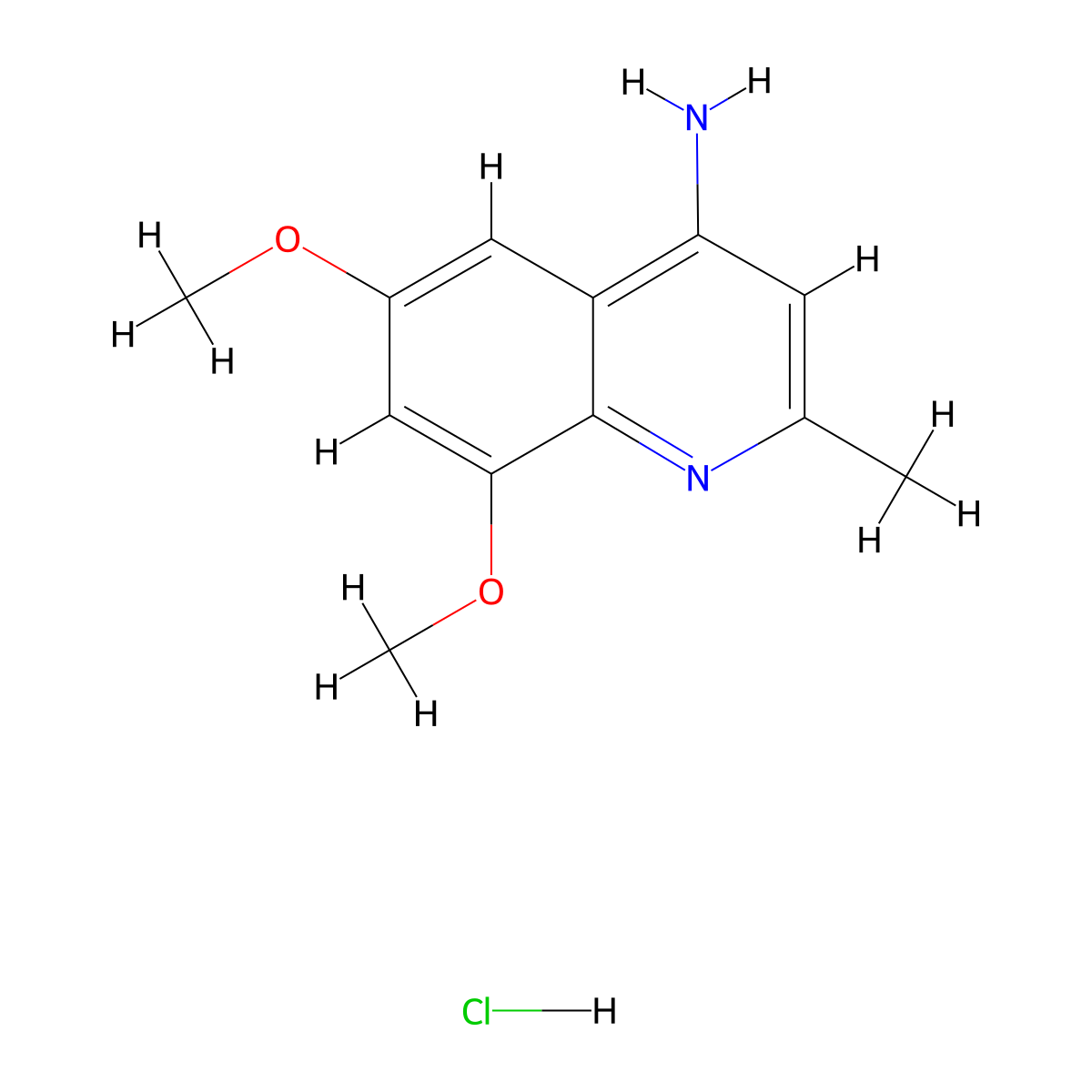 6,8-Dimethoxy-2-methylquinolin-4-amine hydrochloride molecular structure, CAS 1984136-61-9
