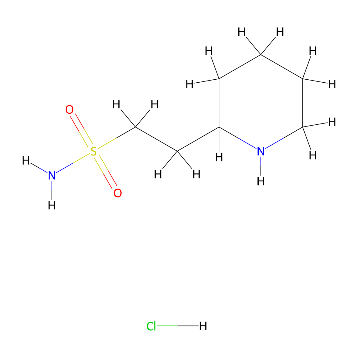 2-(Piperidin-2-yl)ethane-1-sulfonamide hydrochloride molecular structure, CAS 1984136-82-4