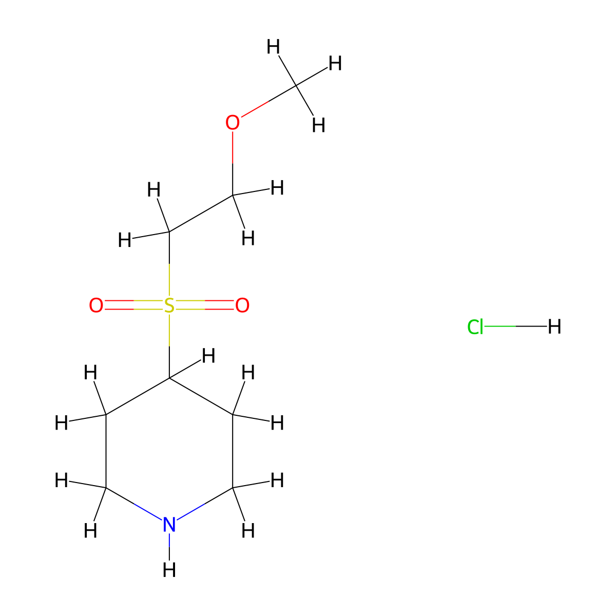 4-[(2-Methoxyethyl)sulfonyl]piperidine hydrochloride molecular structure, CAS 1984136-89-1