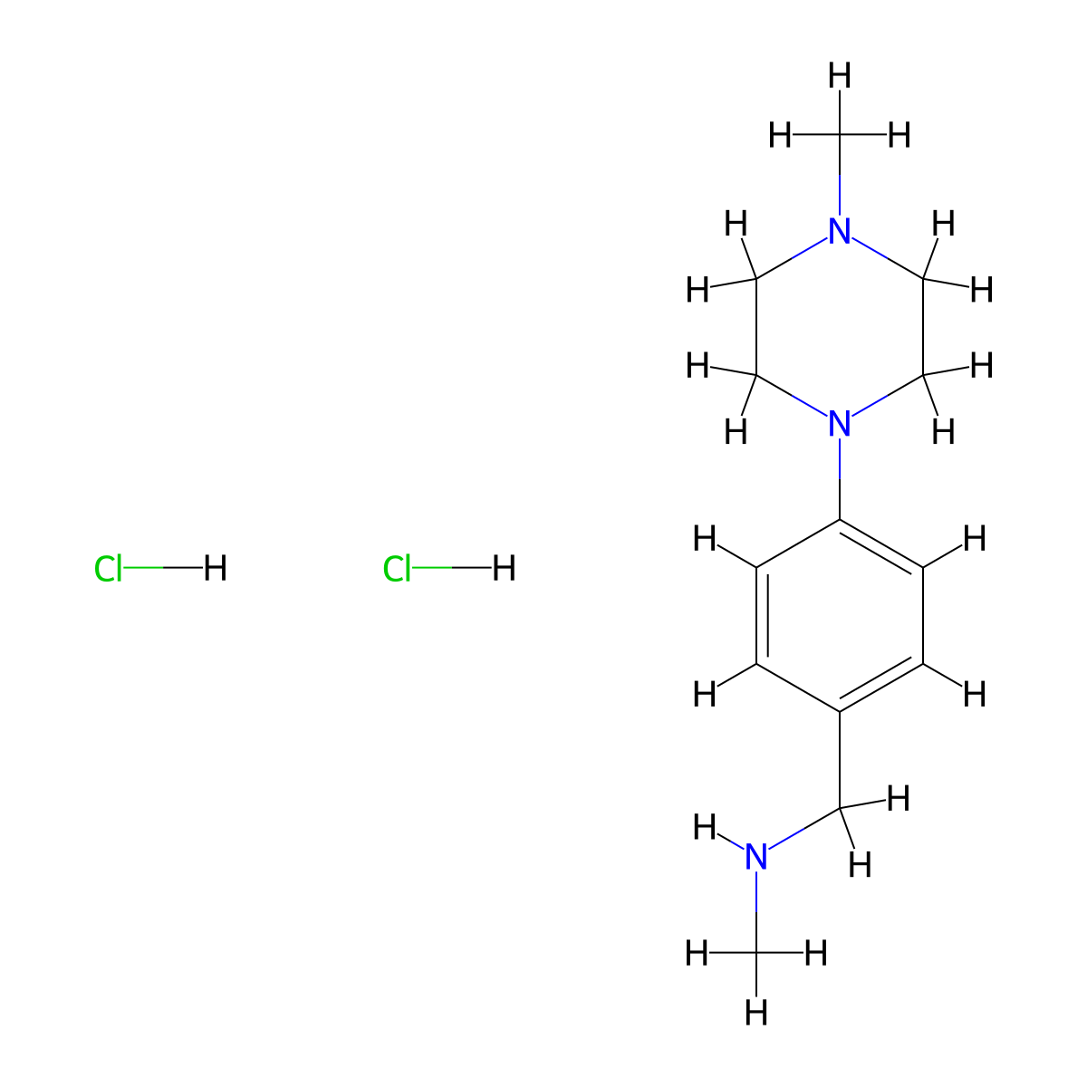 N-Methyl-N-[4-(4-methylpiperazin-1-yl)benzyl]amine dihydrochloride molecular structure, CAS 1984146-44-2