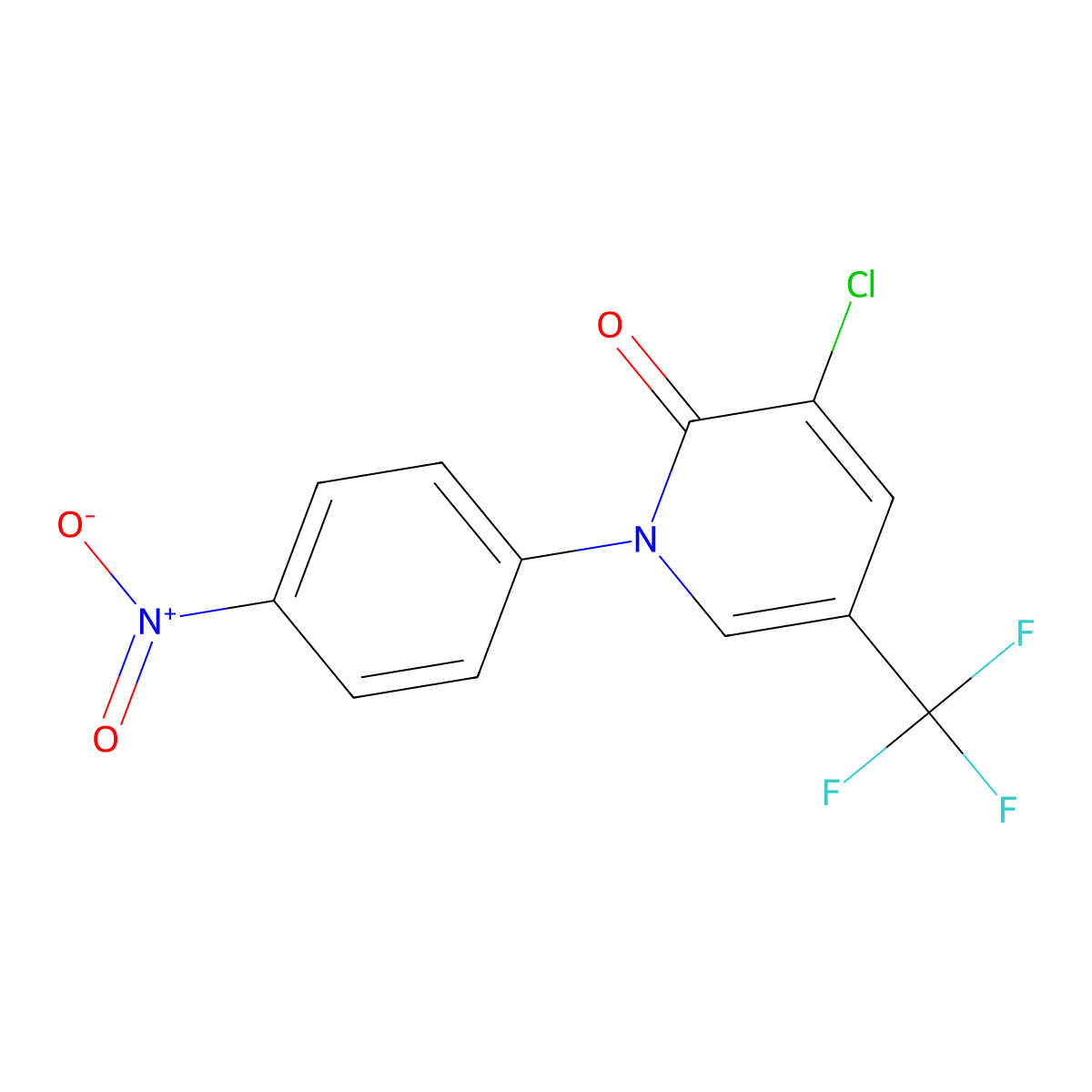 3-Chloro-1-(4-nitrophenyl)-5-(trifluoromethyl)pyridin-2-one molecular structure, CAS 1984149-71-4