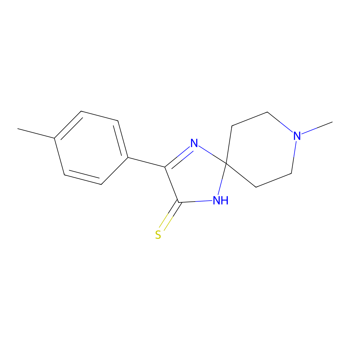8-Methyl-3-(4-methylphenyl)-1,4,8-triazaspiro[4.5]dec-3-ene-2-thione molecular structure, CAS 1984167-29-4