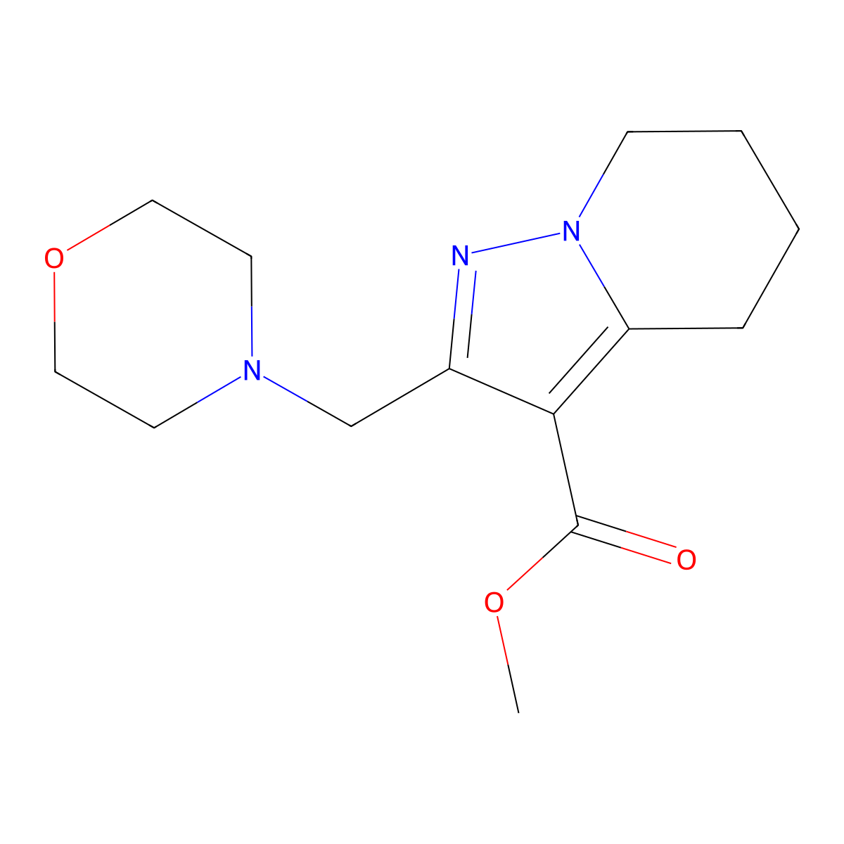 Methyl 2-(morpholin-4-ylmethyl)-4,5,6,7-tetrahydropyrazolo[1,5-a]pyridine-3-carboxylate molecular structure, CAS 1984171-28-9