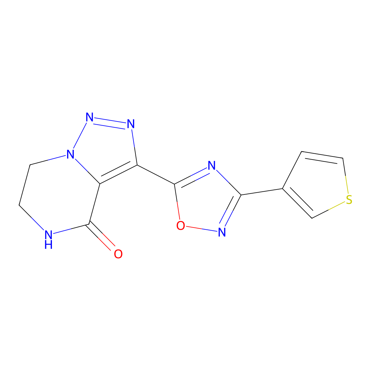 3-[3-(3-thienyl)-1,2,4-oxadiazol-5-yl]-6,7-dihydro[1,2,3]triazolo[1,5-a]pyrazin-4(5H)-one molecular structure, CAS 1984183-52-9