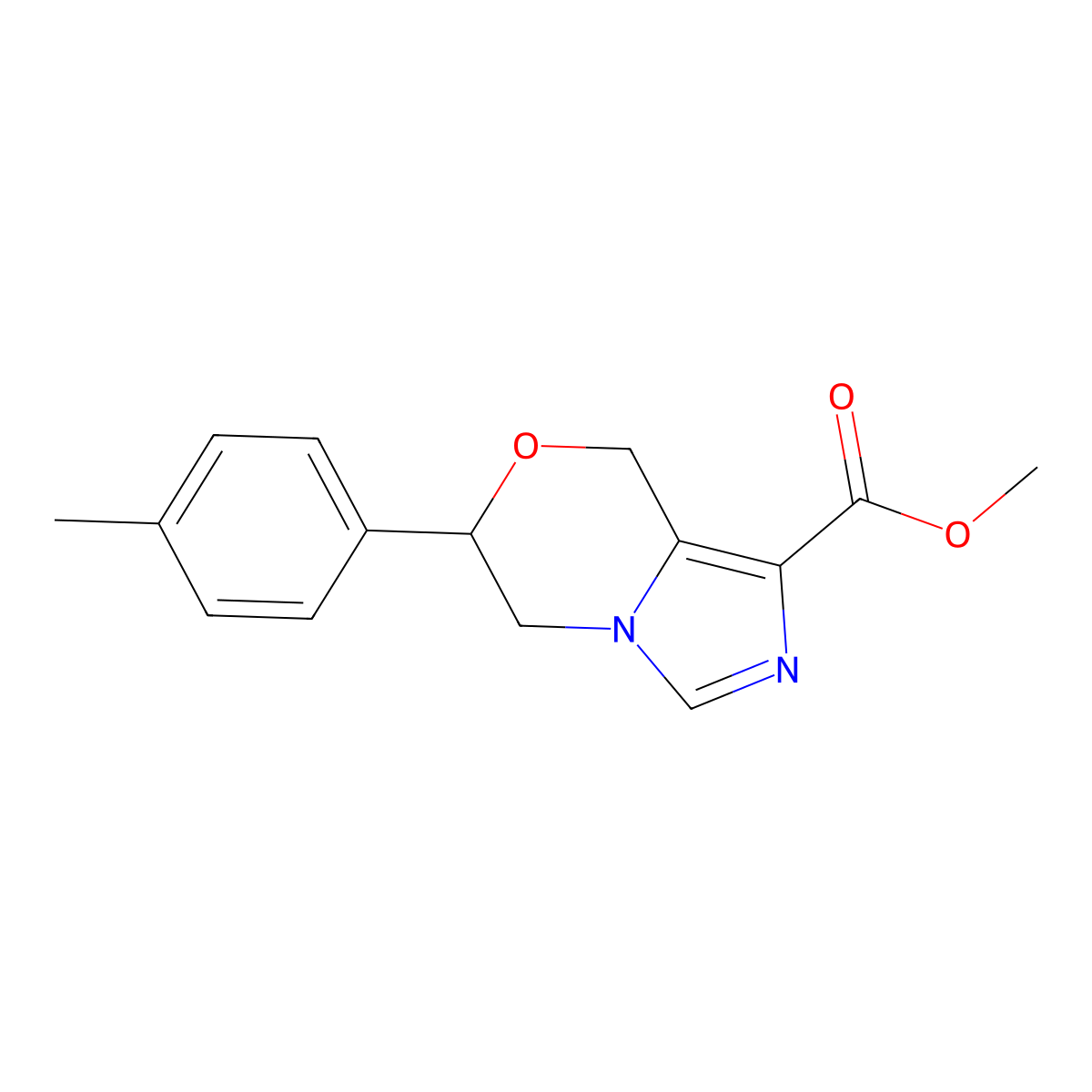 methyl 6-(4-methylphenyl)-5,6-dihydro-8H-imidazo[5,1-c][1,4]oxazine-1-carboxylate molecular structure, CAS 1984183-56-3