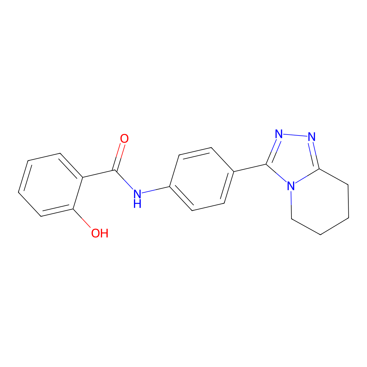 2-hydroxy-N-[4-(5,6,7,8-tetrahydro[1,2,4]triazolo[4,3-a]pyridin-3-yl)phenyl]benzamide molecular structure, CAS 1984183-74-5