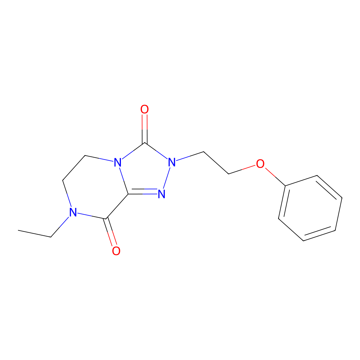 7-ethyl-2-(2-phenoxyethyl)-6,7-dihydro[1,2,4]triazolo[4,3-a]pyrazine-3,8(2H,5H)-dione molecular structure, CAS 1984183-77-8
