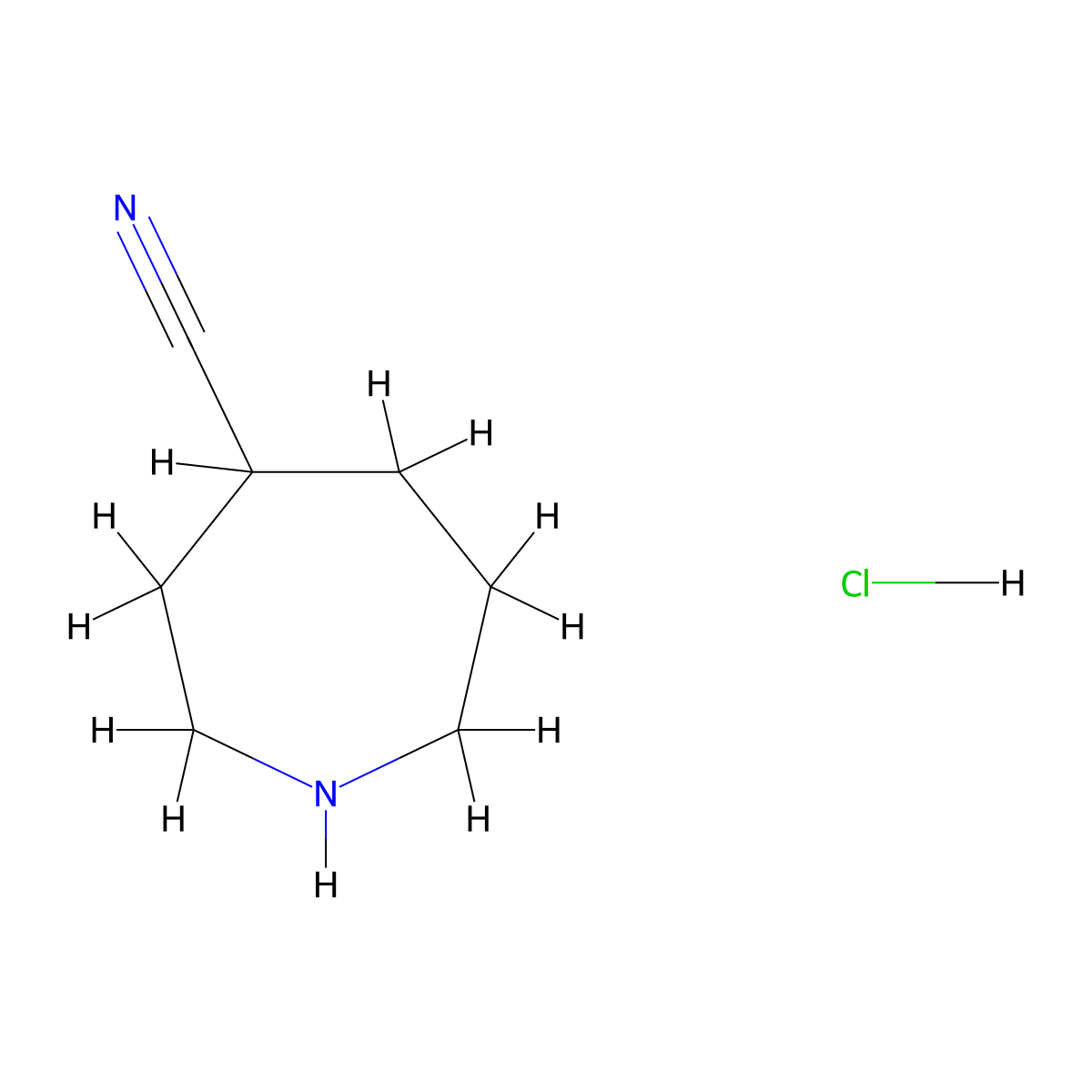 Azepane-4-carbonitrile hydrochloride molecular structure, CAS 1984184-02-2