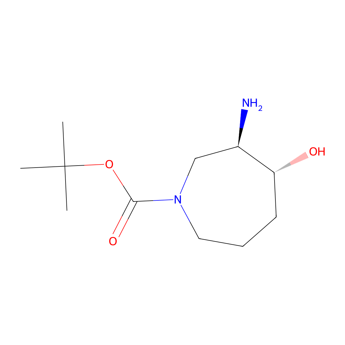 (3R,4R)-tert-Butyl 3-amino-4-hydroxyazepane-1-carboxylate molecular structure, CAS 198419-15-7