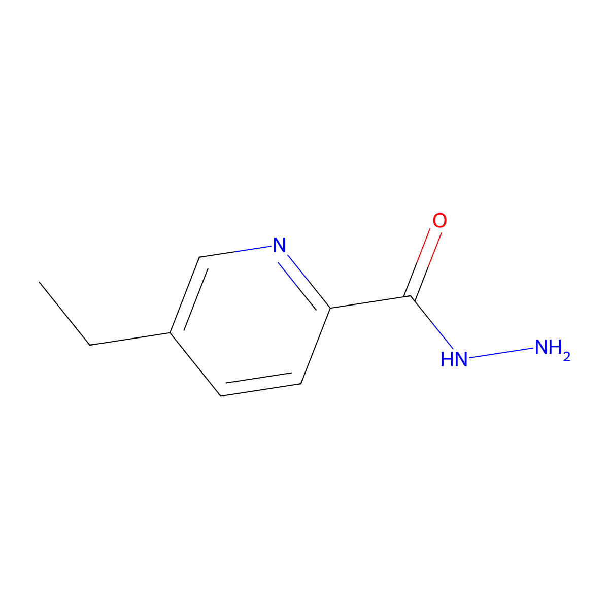 5-Ethylpyridine-2-carbohydrazide molecular structure, CAS 19842-04-7