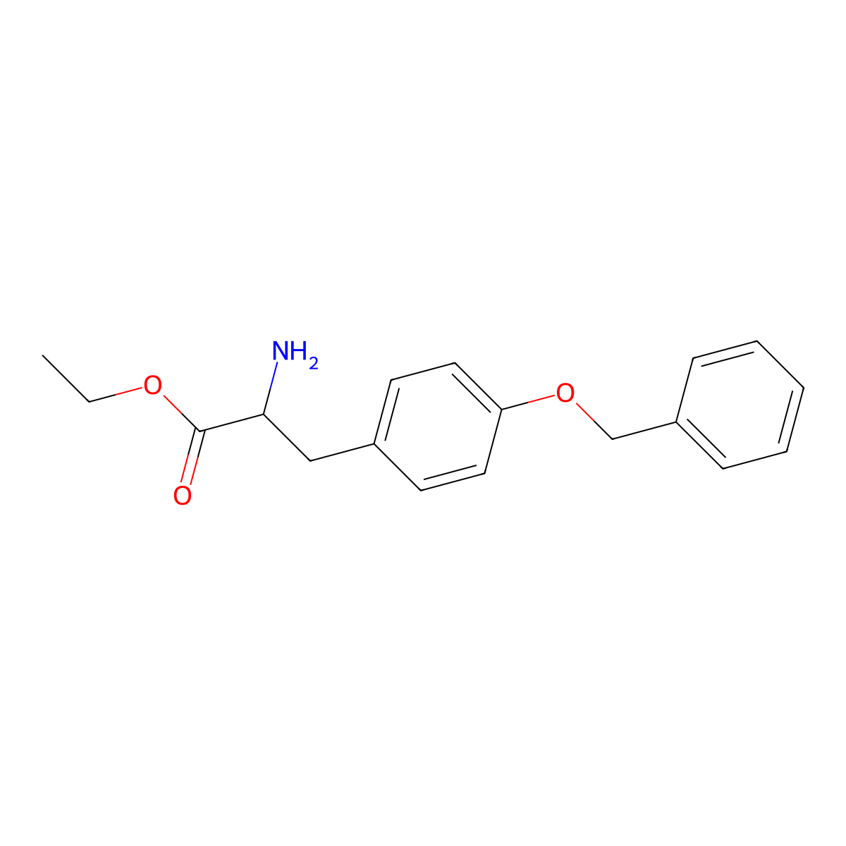ethyl (2S)-2-amino-3-[4-(benzyloxy)phenyl]propanoate molecular structure, CAS 19842-36-5