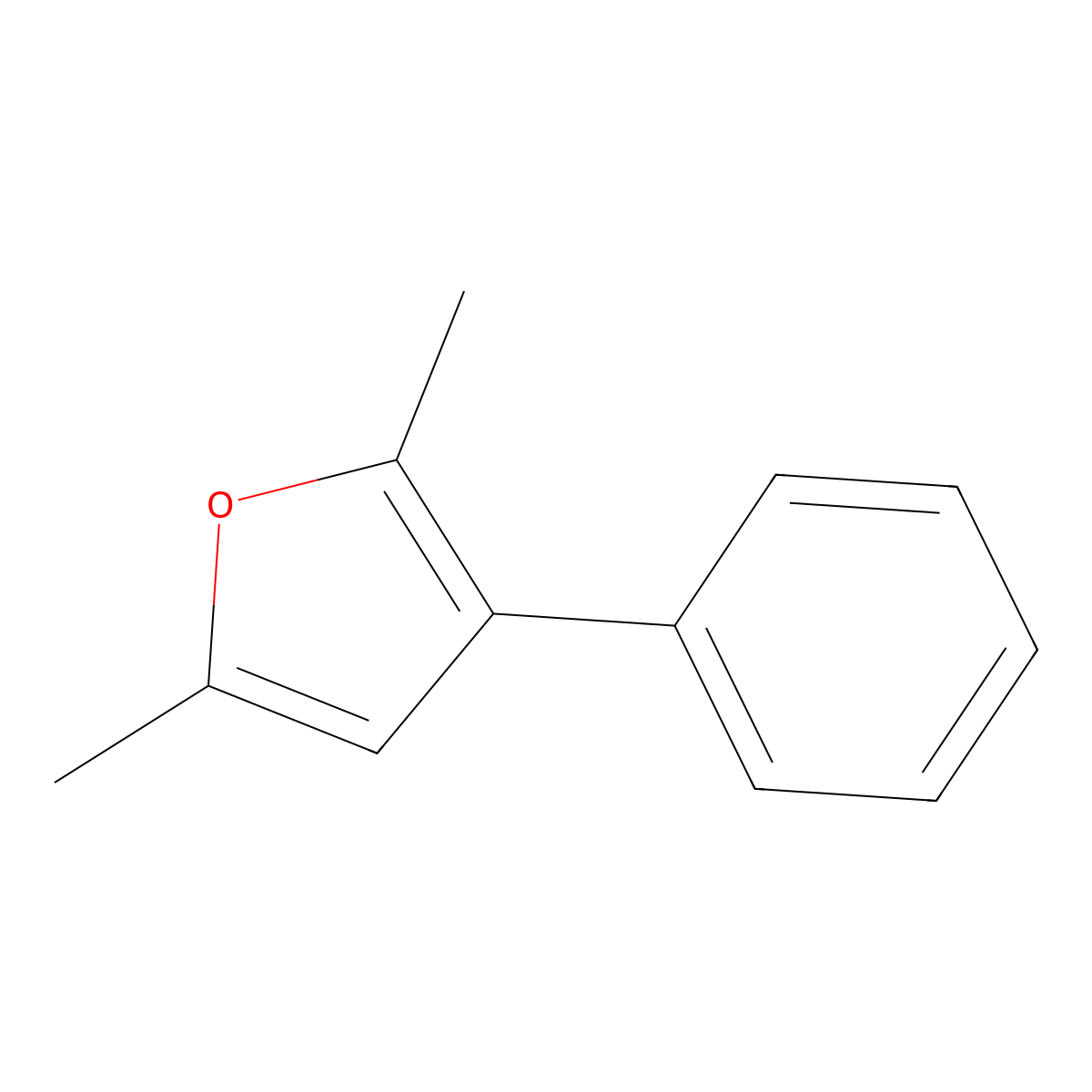 2,5-Dimethyl-3-phenylfuran molecular structure, CAS 19842-57-0
