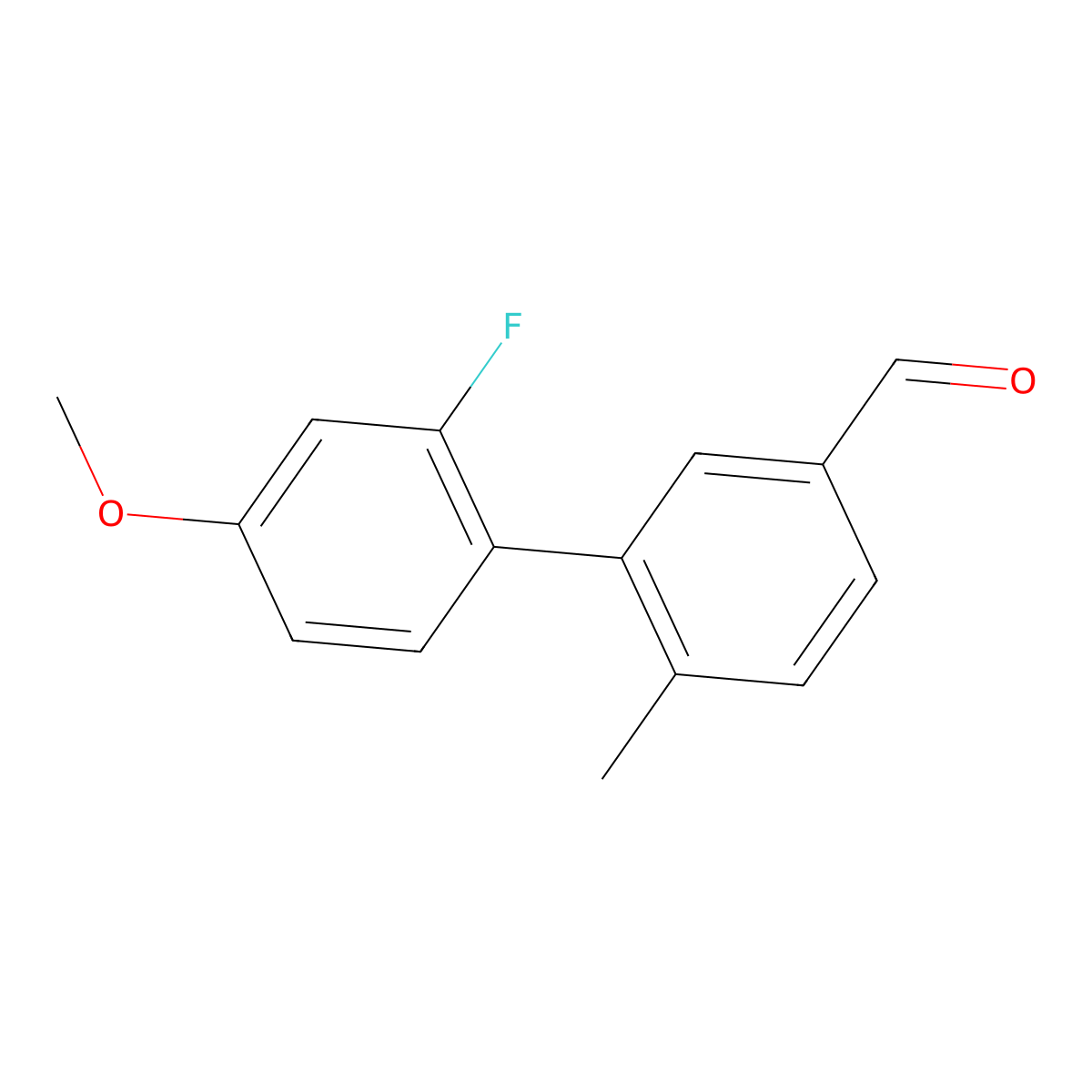2'-Fluoro-4'-methoxy-6-methyl[1,1'-biphenyl]-3-carboxaldehyde molecular structure, CAS 1984208-38-9