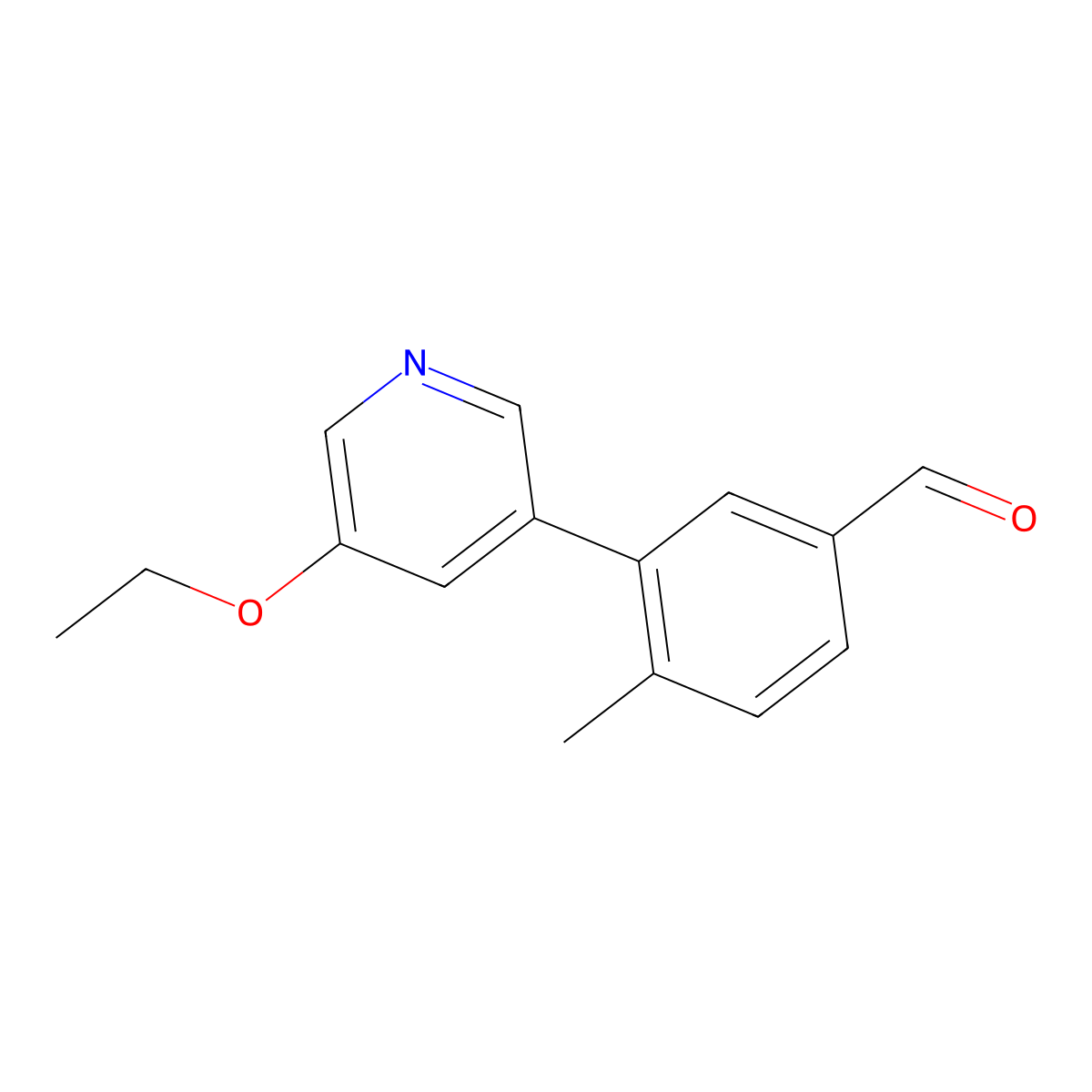 3-(5-Ethoxy-3-pyridinyl)-4-methylbenzaldehyde molecular structure, CAS 1984208-40-3