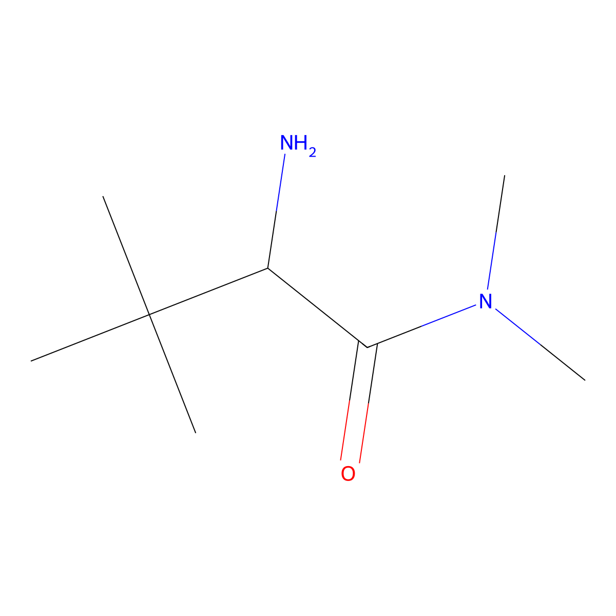 (2S)-2-amino-N,N,3,3-tetramethylbutanamide molecular structure, CAS 198422-08-1