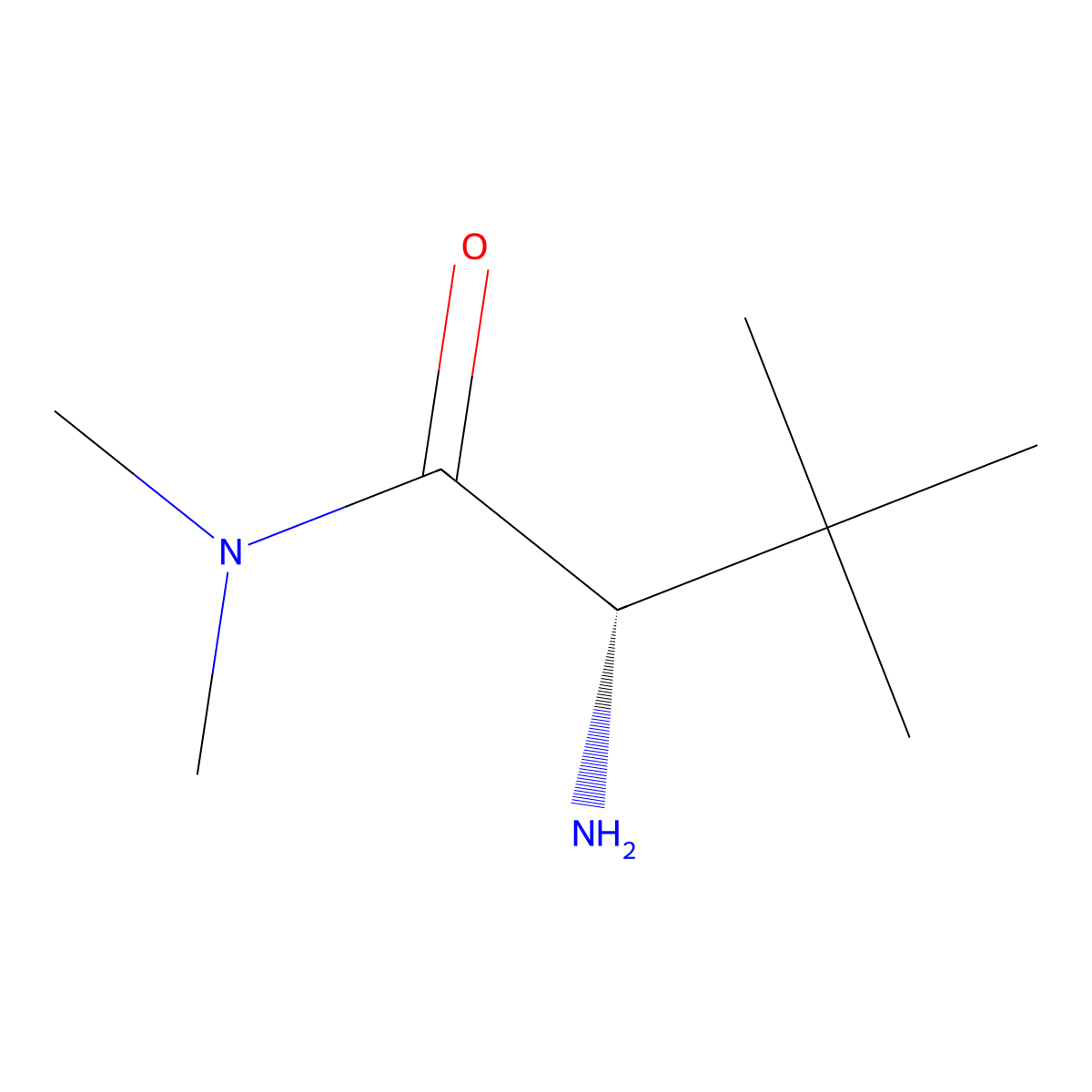 (2S)-2-amino-N,N,3,3-tetramethylbutanamide molecular structure, CAS 198422-08-1