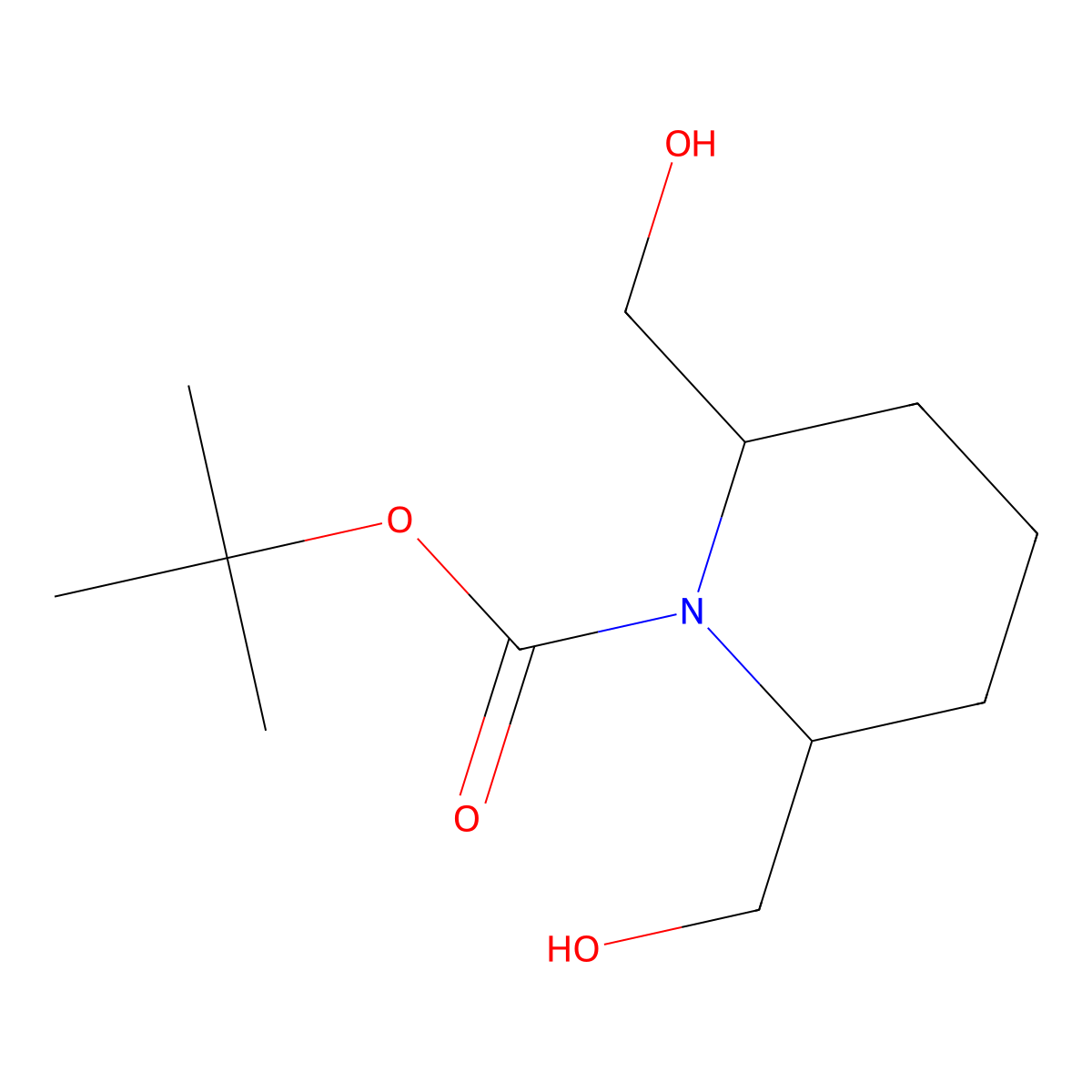 tert-Butyl (2R,6S)-2,6-bis(hydroxymethyl)piperidine-1-carboxylate molecular structure, CAS 198422-46-7