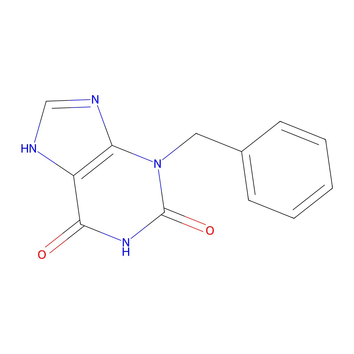 3-Benzyl-1H-purine-2,6(3H,7H)-dione molecular structure, CAS 19844-93-0
