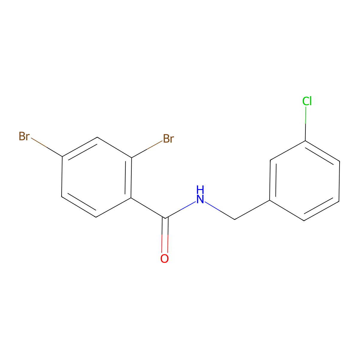 2,4-Dibromo-N-[(3-chlorophenyl)methyl]benzamide molecular structure, CAS 1984540-87-5