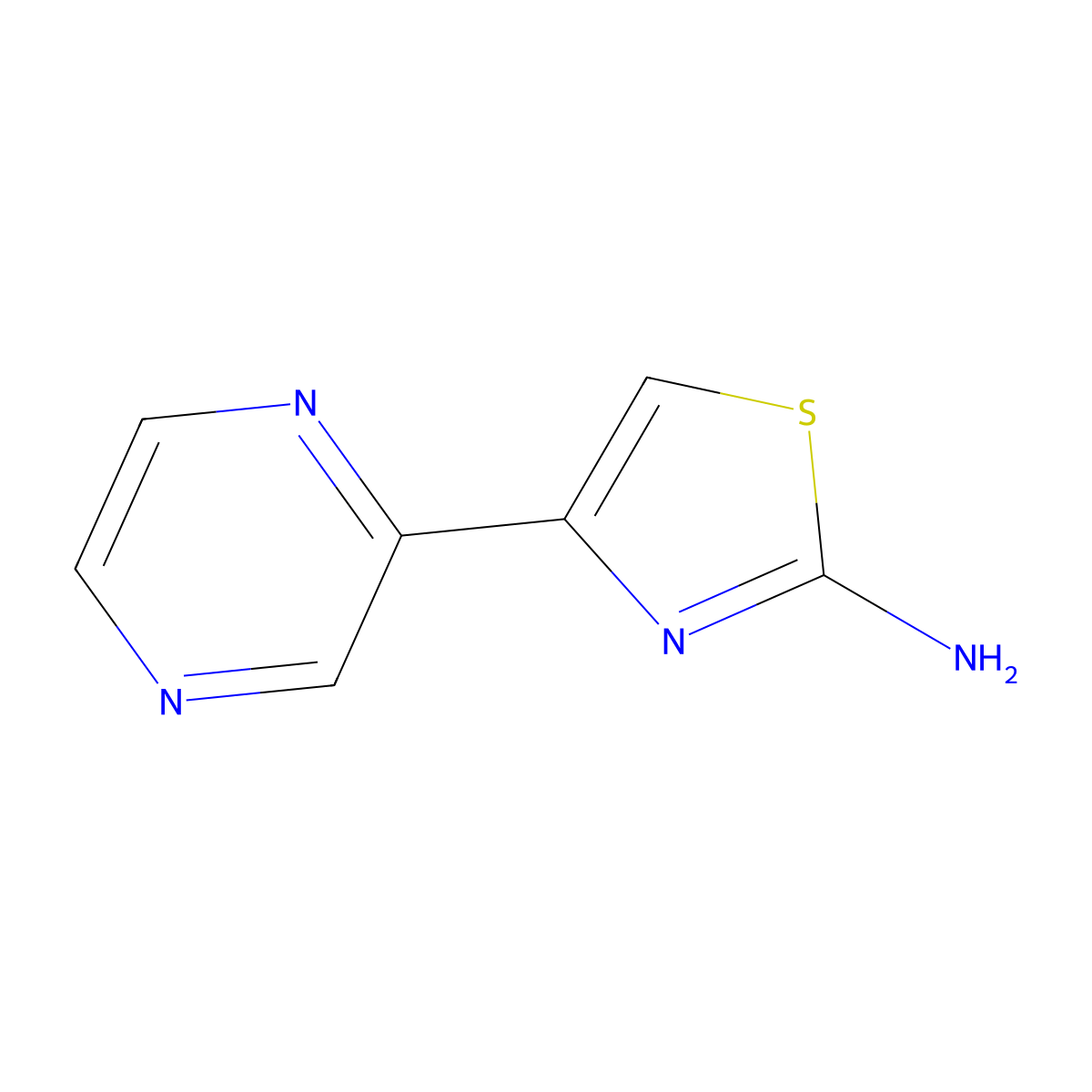 4-(Pyrazin-2-yl)-1,3-thiazol-2-amine molecular structure, CAS 19847-11-1