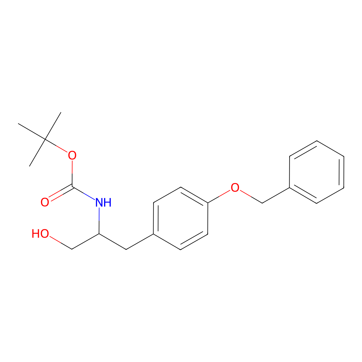 (R)-tert-Butyl (1-(4-(benzyloxy)phenyl)-3-hydroxypropan-2-yl)carbamate molecular structure, CAS 198470-63-2