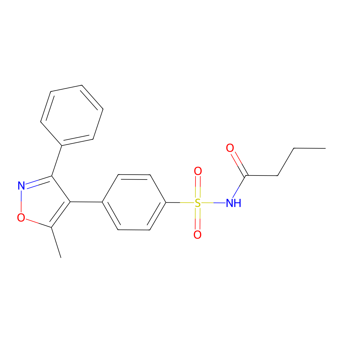N-((4-(5-Methyl-3-phenylisoxazol-4-yl)phenyl)sulfonyl)butyramide (Palbociclib Impurity) molecular structure, CAS 198470-91-6