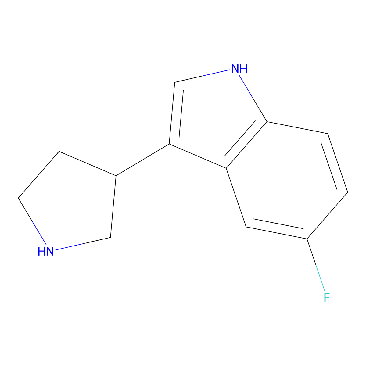 5-Fluoro-3-(pyrrolidin-3-YL)-1H-indole molecular structure, CAS 198474-06-5