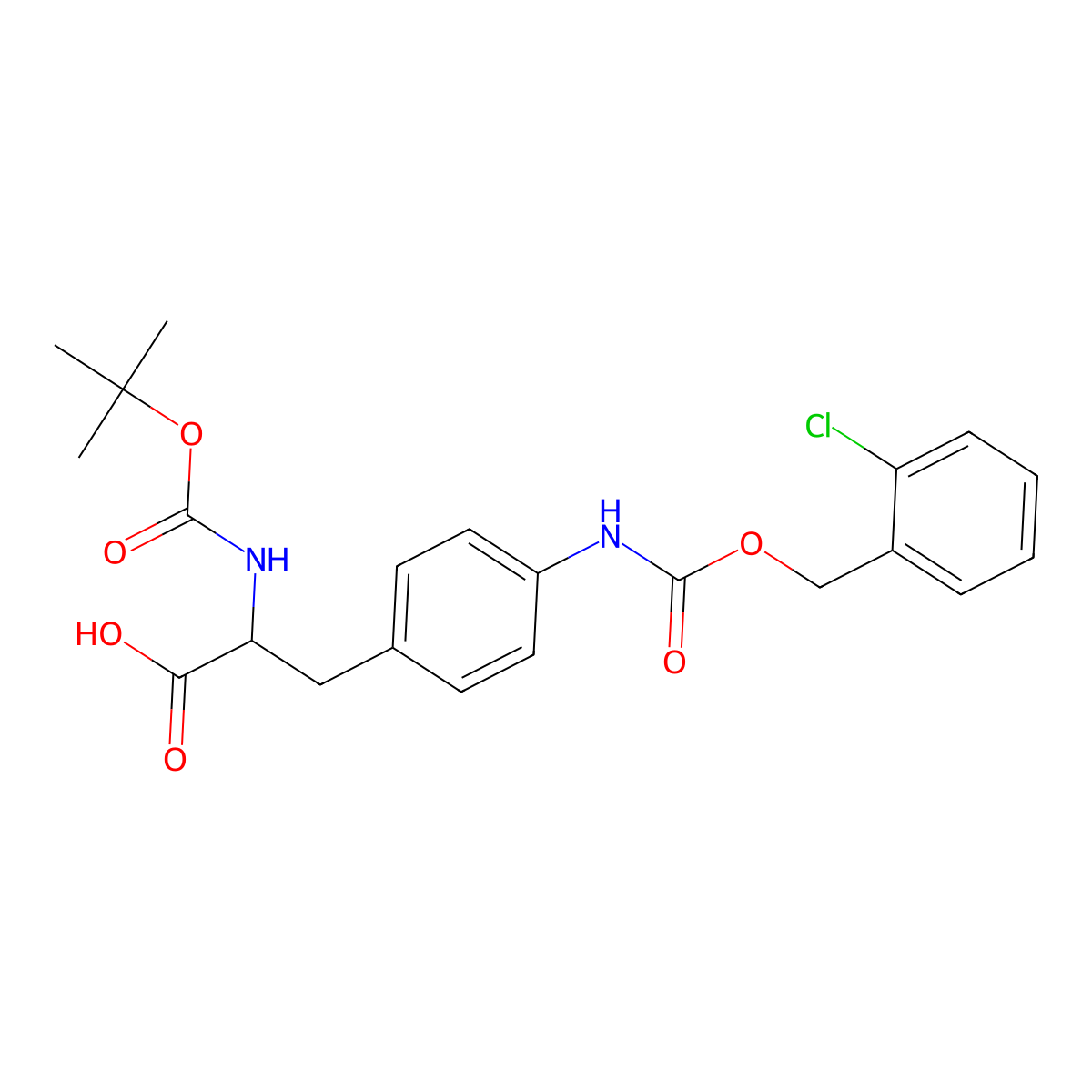 Boc-4-(2-chloro-Z-amino)-L-phenylalanine molecular structure, CAS 198475-65-9