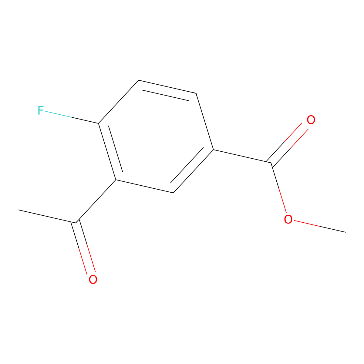 Methyl 3-acetyl-4-fluorobenzoate molecular structure, CAS 198477-82-6