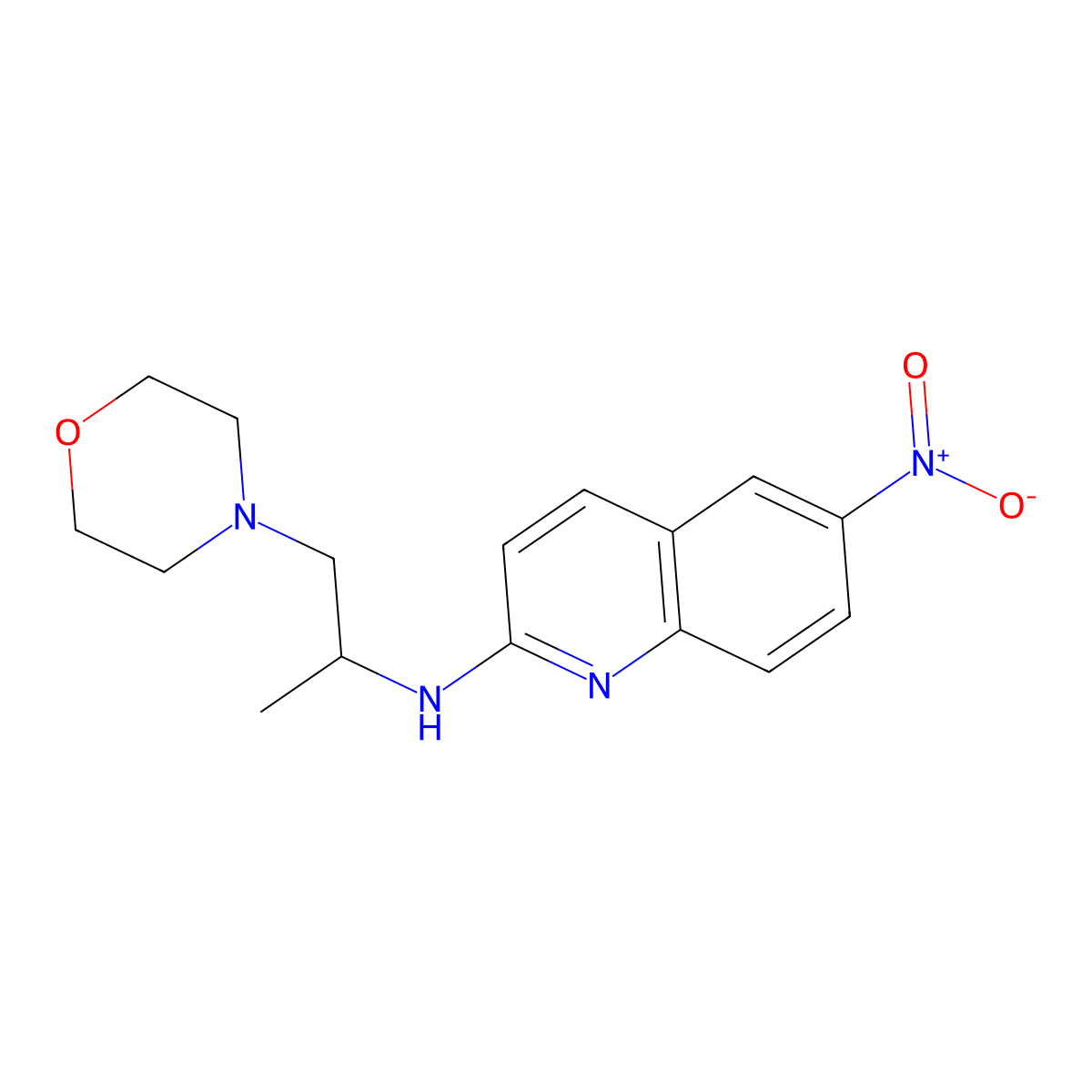 N-(1-morpholinopropan-2-yl)-6-nitroquinolin-2-amine molecular structure, CAS 1984784-15-7