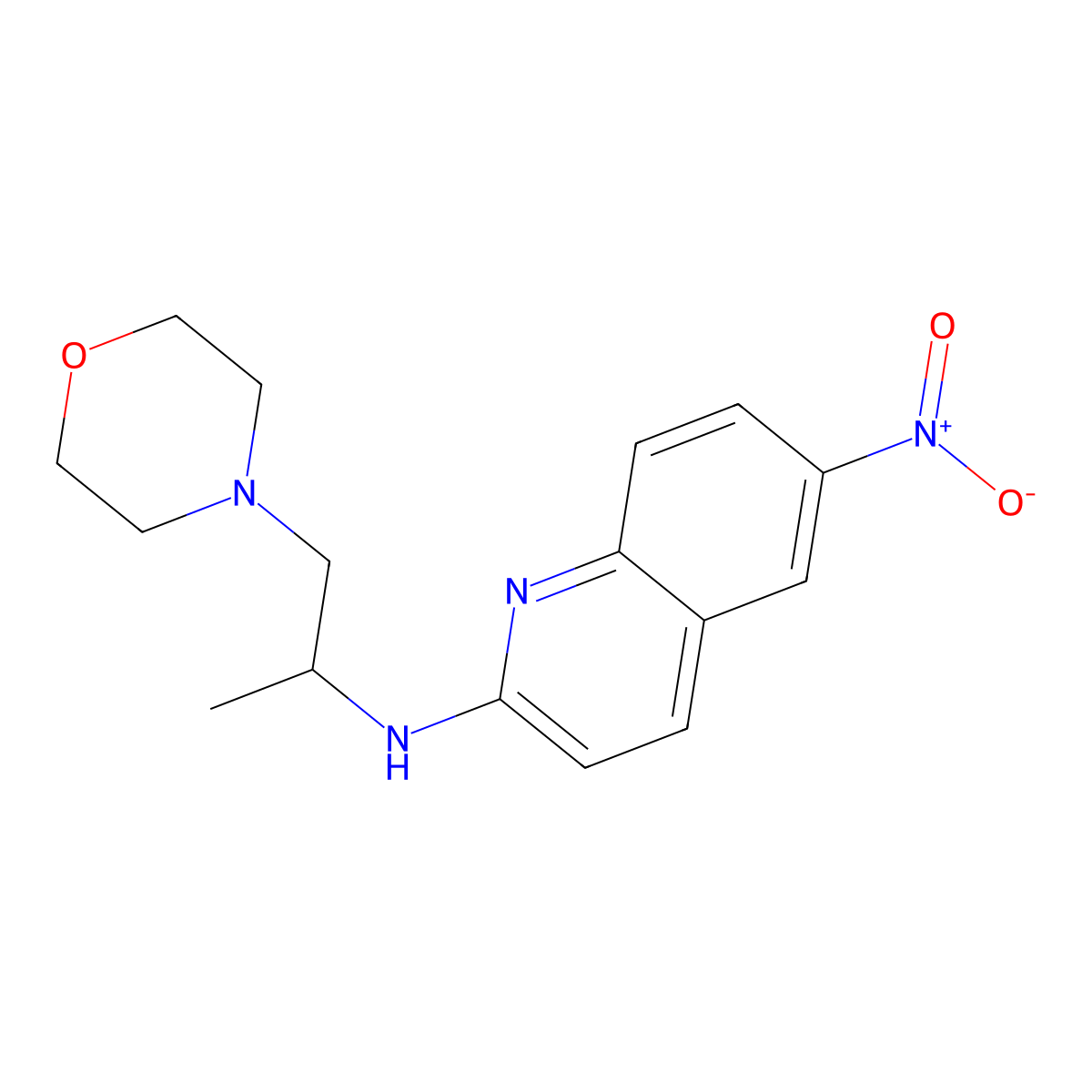 N-(1-morpholinopropan-2-yl)-6-nitroquinolin-2-amine molecular structure, CAS 1984784-15-7