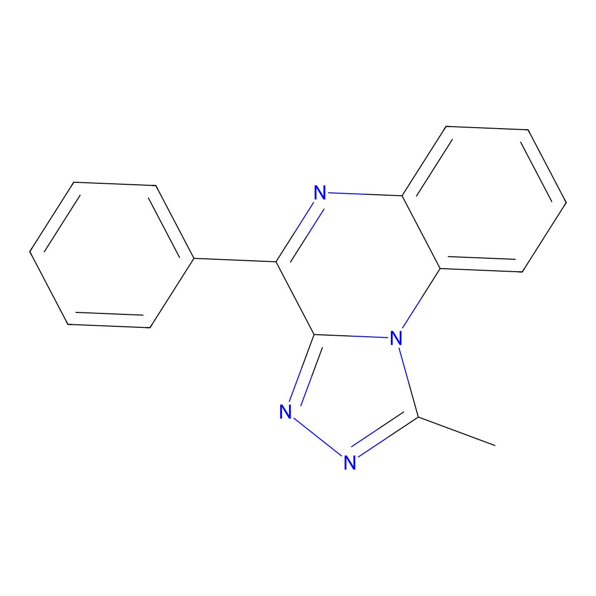 1-Methyl-4-phenyl-[1,2,4]triazolo[4,3-a]quinoxaline molecular structure, CAS 19848-88-5