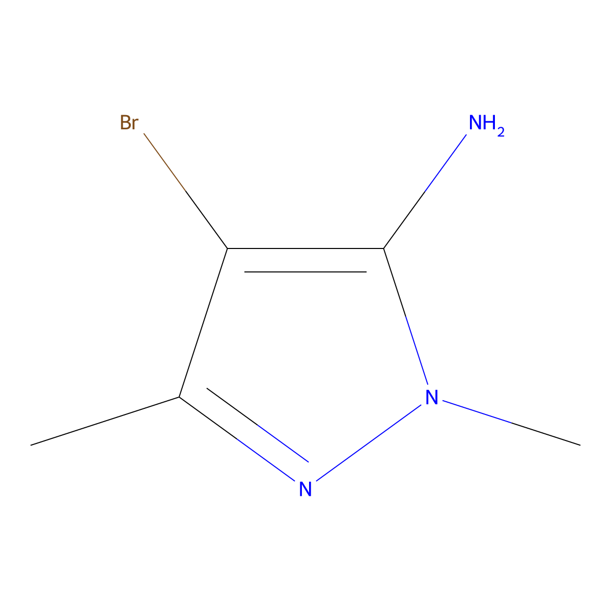 4-Bromo-1,3-dimethyl-1H-pyrazol-5-amine molecular structure, CAS 19848-99-8
