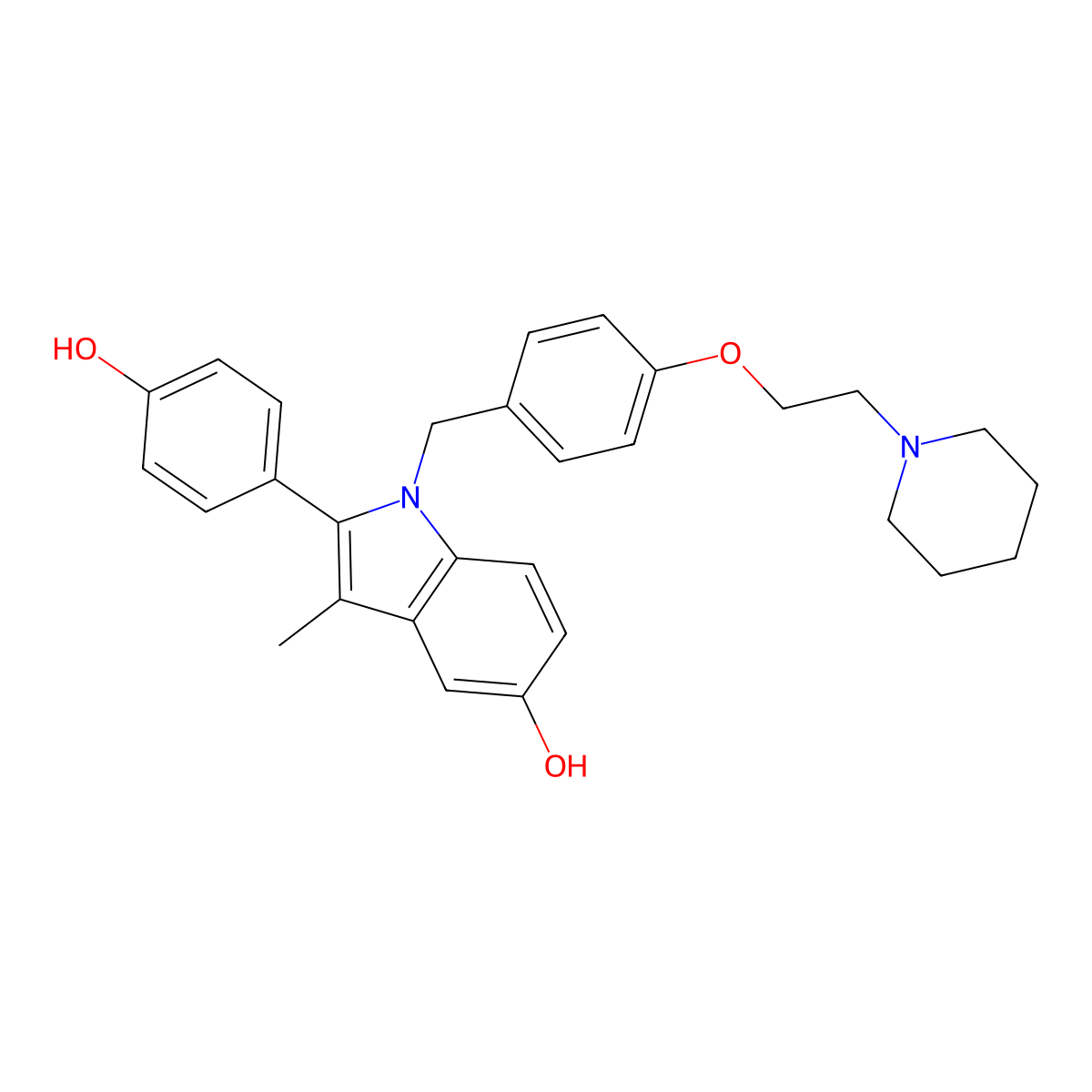 Pipendoxifene molecular structure, CAS 198480-55-6