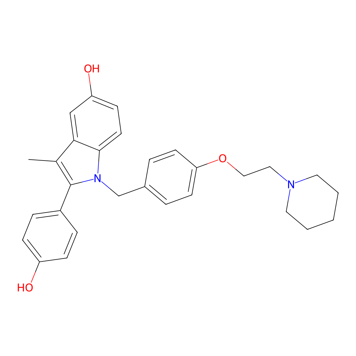 Pipendoxifene molecular structure, CAS 198480-55-6
