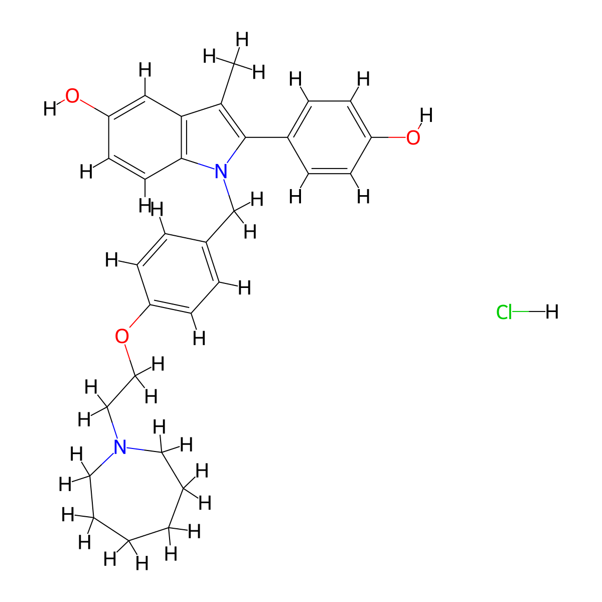 Bazedoxifene HCl molecular structure, CAS 198480-56-7