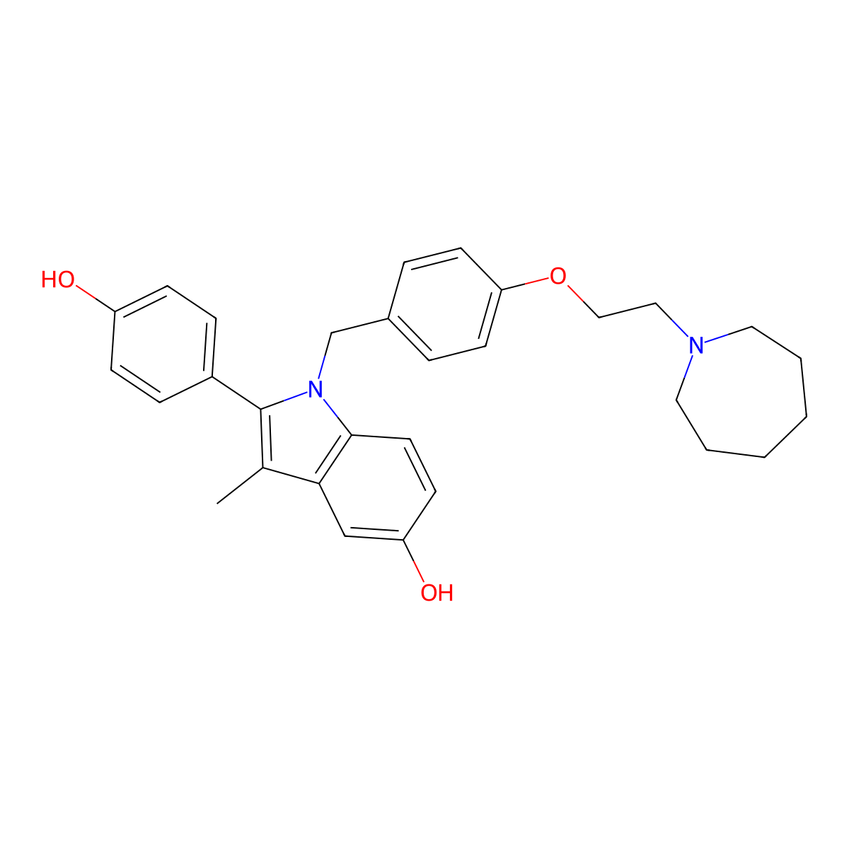 Bazedoxifene molecular structure, CAS 198481-32-2