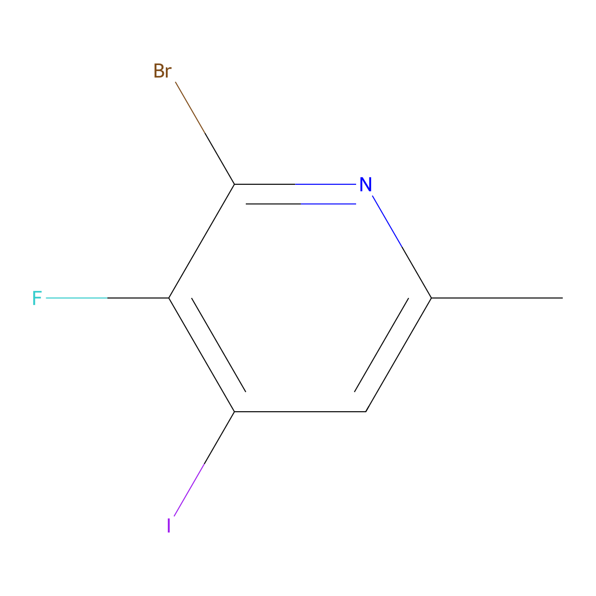 2-Bromo-3-fluoro-4-iodo-6-methylpyridine molecular structure, CAS 1984826-48-3